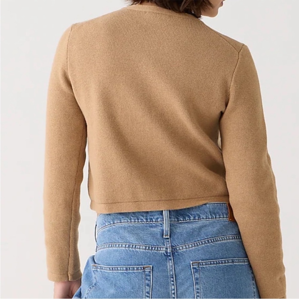 JCrew Emilie patch-pocket sweater lady jacket in heather acorn - Picture 2 of 10